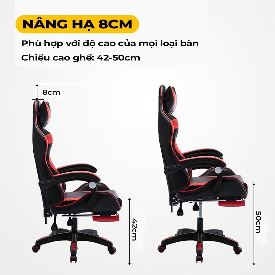 Ghế Gaming Swift, Ngả lưng 165 độ, có gác chân