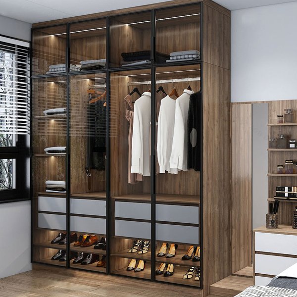 Tủ quần áo cánh kính hiện đại TA59