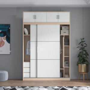 Tủ quần áo 2 cánh lùa gỗ công nghiệp TA-146