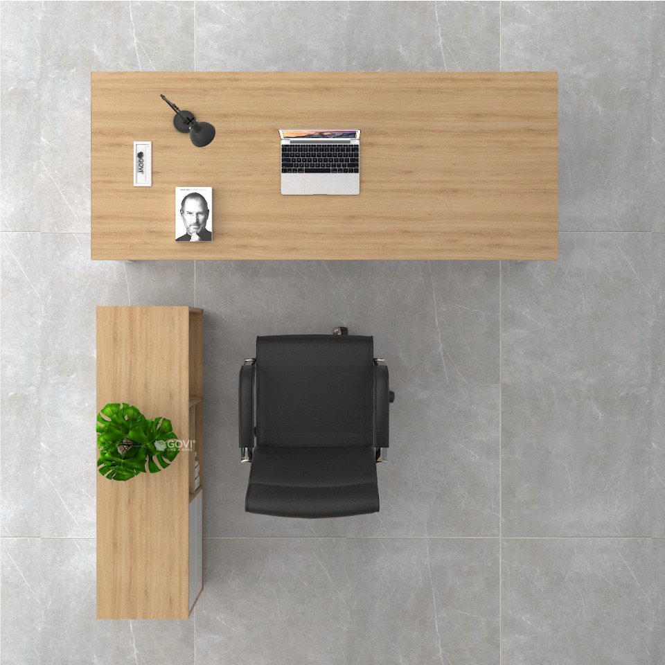Bàn văn phòng chân tam giác tủ phụ rời RYU383-14