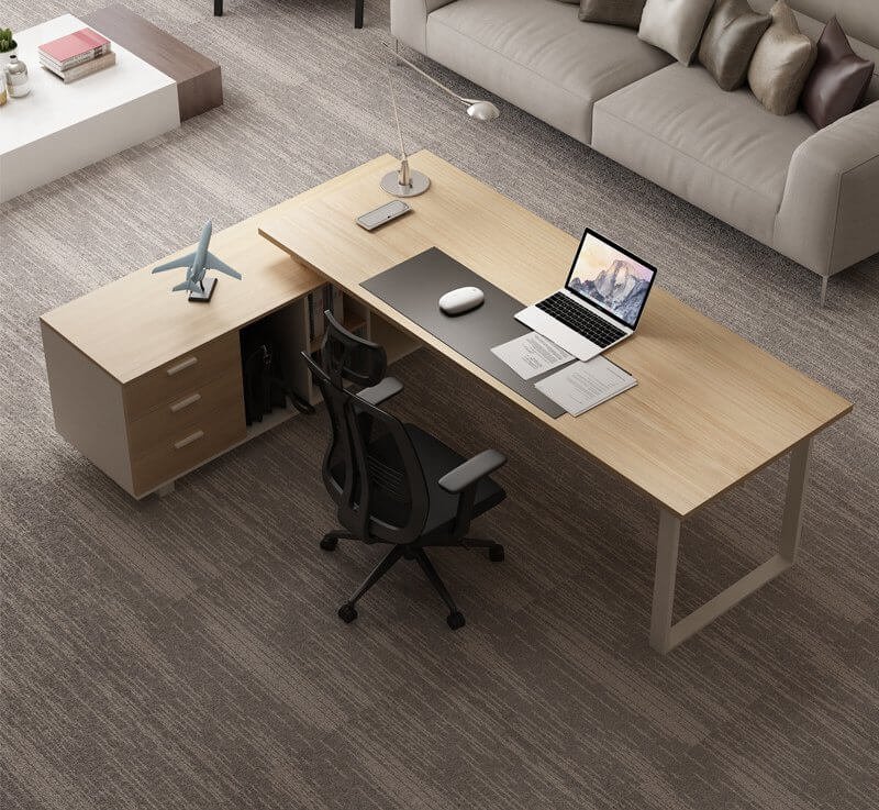 Bàn Giám Đốc Chữ L Có Tủ Phụ Và Ngăn Lưu Trữ Sigma