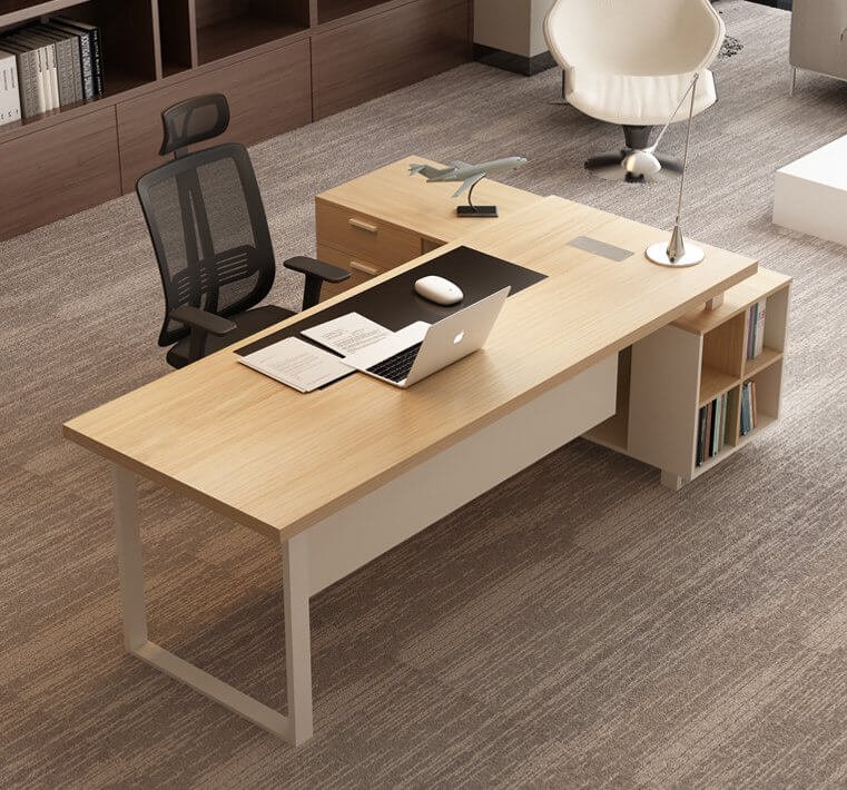 Bàn Giám Đốc Chữ L Có Tủ Phụ Và Ngăn Lưu Trữ Sigma