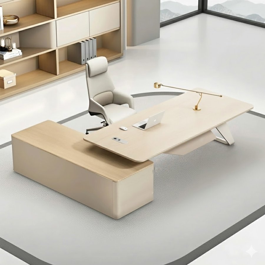 Bàn Giám Đốc Hiện Đại Chân Uốn Lượn Tinh Tế