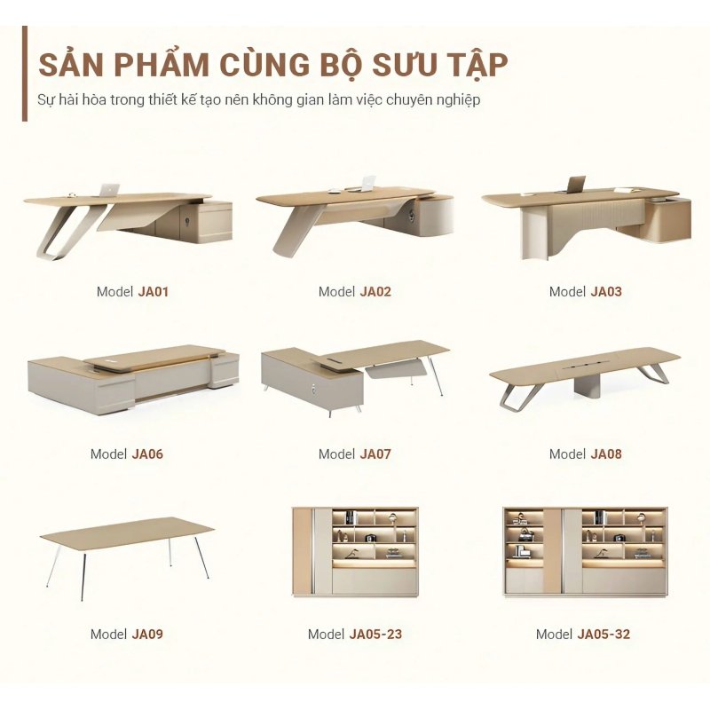 Bàn Giám Đốc Hiện Đại Chân Uốn Lượn Tinh Tế