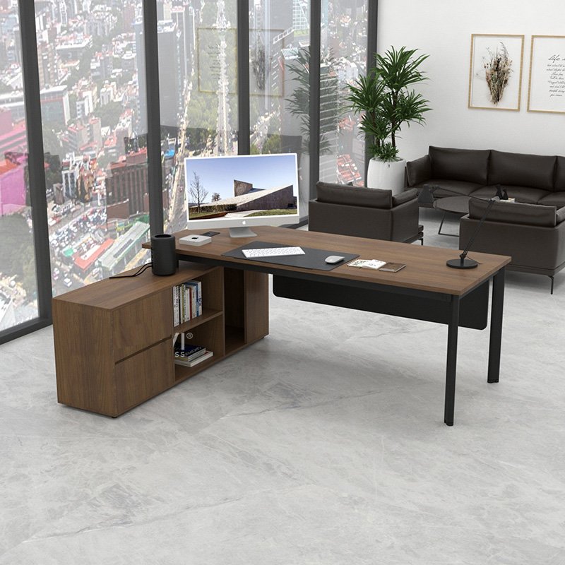 Bàn giám đốc chũ L chân sắt Oval 388-T