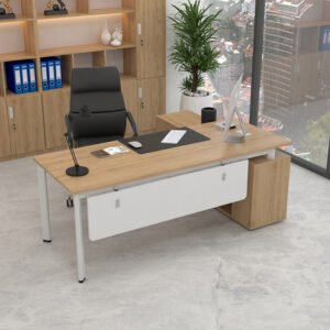Bàn giám đốc chữ L chân sắt Oval 388-T