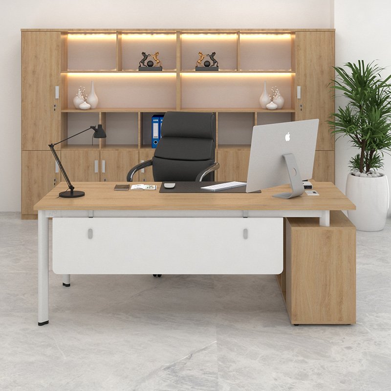 Bàn giám đốc chữ L chân sắt Oval 388-T