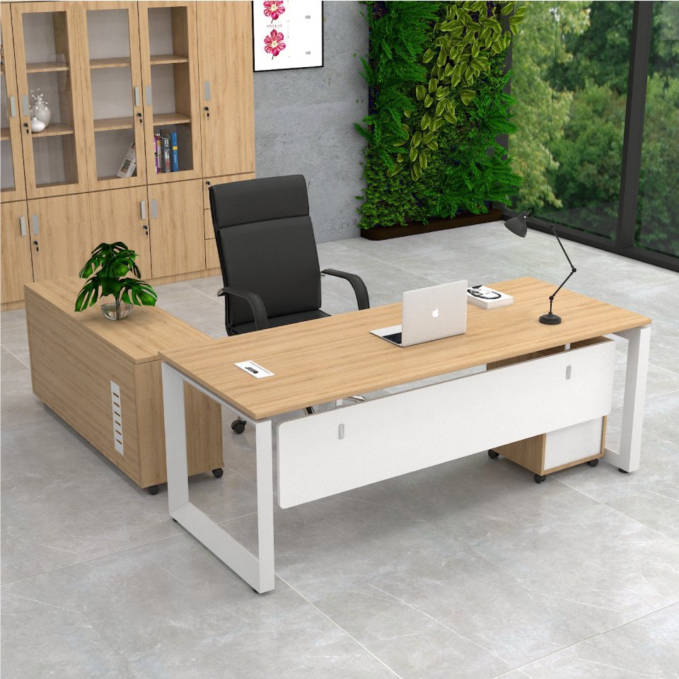 Bàn văn phòng chân tam giác tủ phụ rời RYU383-14