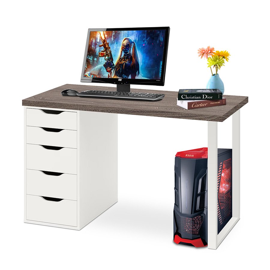 Bàn làm việc giá rẻ hộc sâu 2 bên