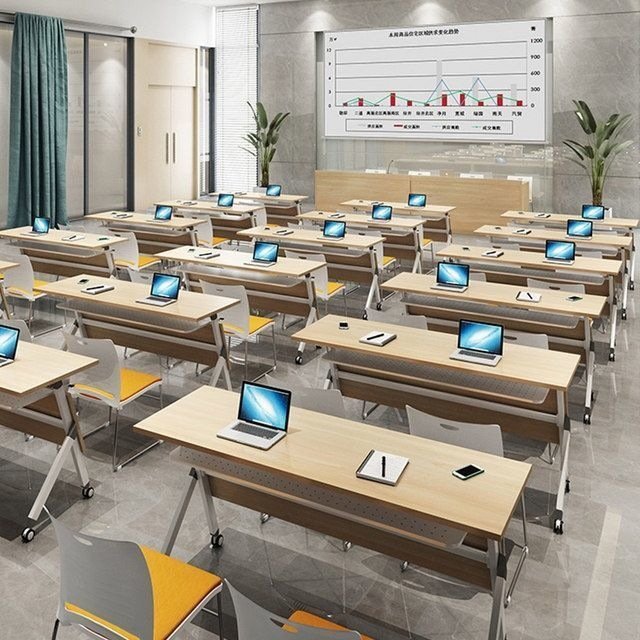 Bàn gấp gọn đào tạo training có bánh xe di chuyển