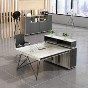 Cụm bàn làm việc 2 người chân sắt vững chắc