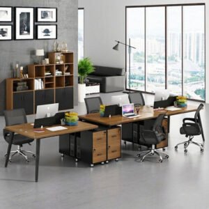 Cụm bàn làm việc 6 chỗ hiện đại phong cách