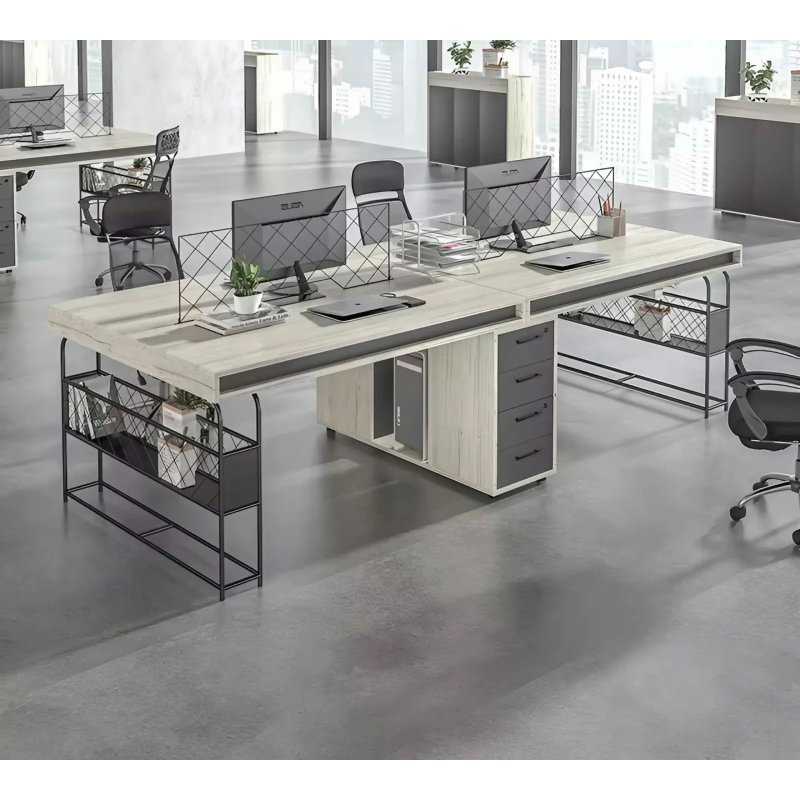 Bàn Làm Việc Tủ Ngăn Kéo Giữa Và Kệ Sắt Tiện Lợi BC70