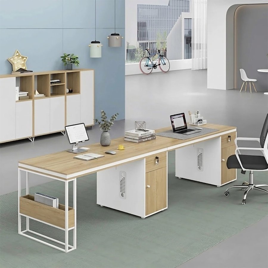 Cụm bàn làm việc đôi thiết kế tinh tế