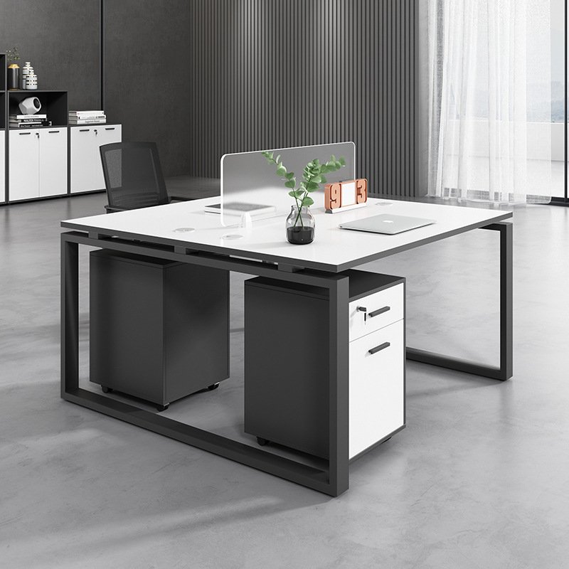 Cụm bàn làm việc chân sắt đẹp 4 chỗ - CB 10
