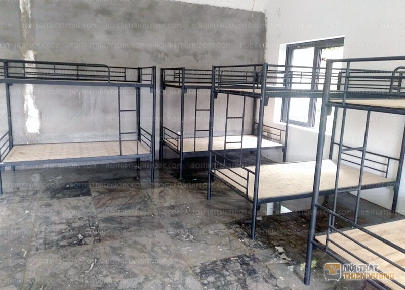 Giường săt tầng không hộc màu đen