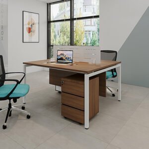 Bàn làm việc 2 người chân sắt hộp Eos ECC-1212