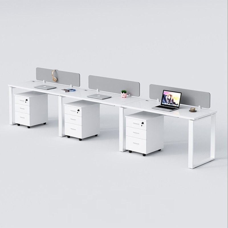 Bàn làm việc liền 3 người chân sắt hộp Eos EUC02-3606