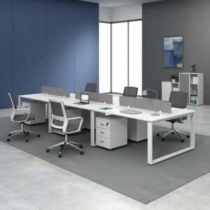 Bàn làm việc 6 người chân sắt hộp EUC02-3612