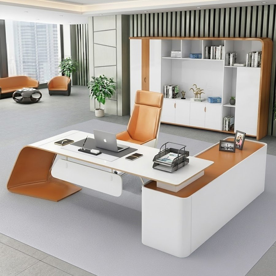 Bàn Quản Lý Giám Đốc Cao Cấp Hiện Đại Kèm Tủ Phụ BGĐC16