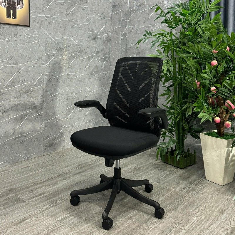 Ghế Làm Việc Chân Xoay Lưng Chiếc Lá tay Gập - GX8