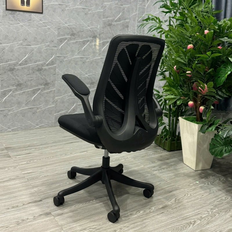 Ghế Làm Việc Chân Xoay Lưng Chiếc Lá tay Gập - GX8