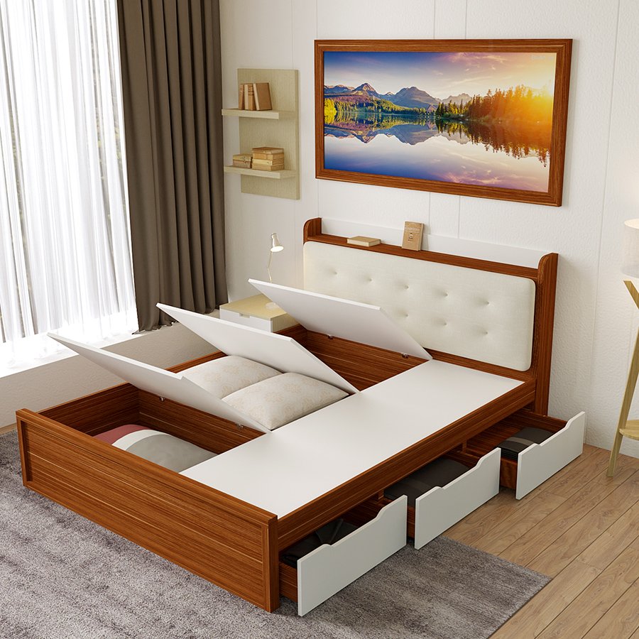 Giường ngủ đa năng bọc đệm 1m8