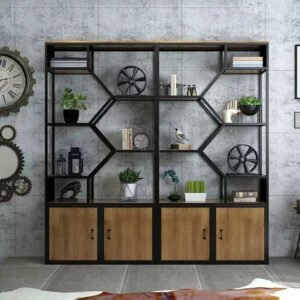 Kệ trang trí khung sắt thiết kế tổ ong ktt27