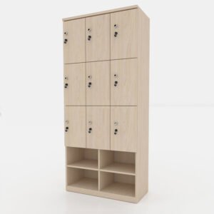 Tủ locker gỗ 9 cánh 3 khoang LKG9C3K-Kệ giày