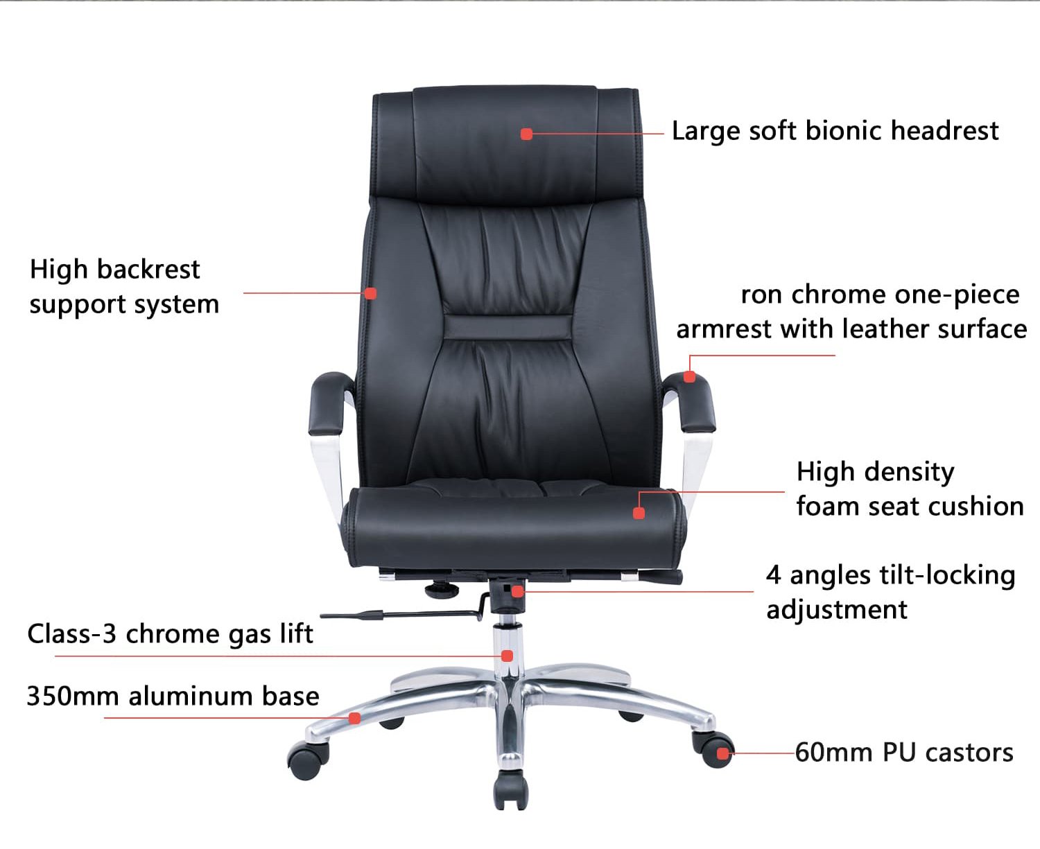 Ghế xoay da quản lý giám đốc màu nâu