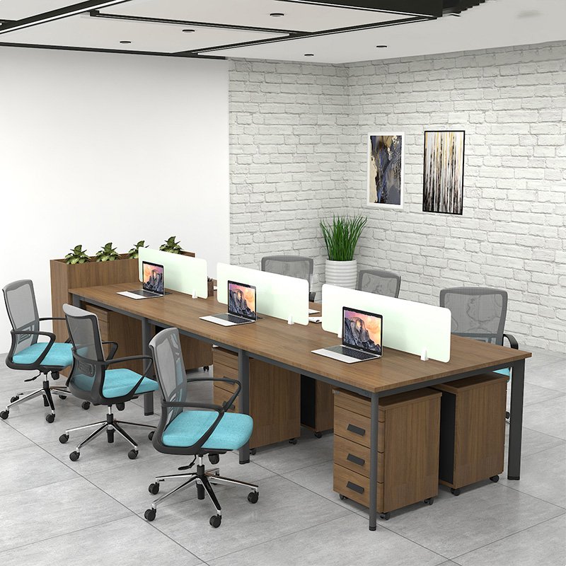 Bàn chân sắt Oval cụm 6 cho văn phòng