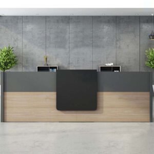 Quầy lễ tân văn phòng 2 người kèm tủ QLT04
