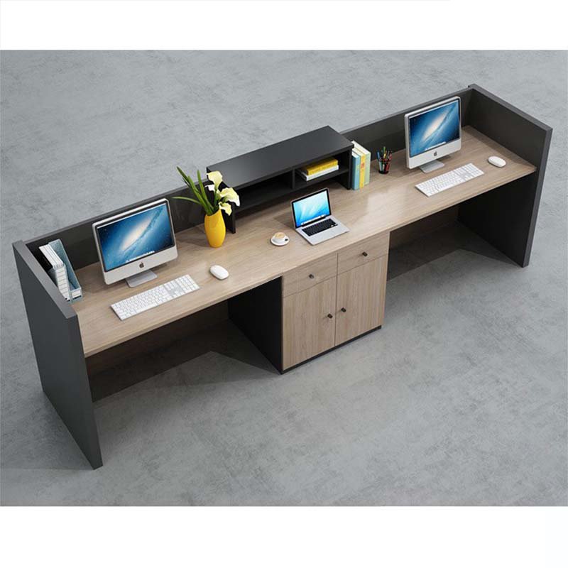 Quầy lễ tân văn phòng 2 người kèm tủ QLT04