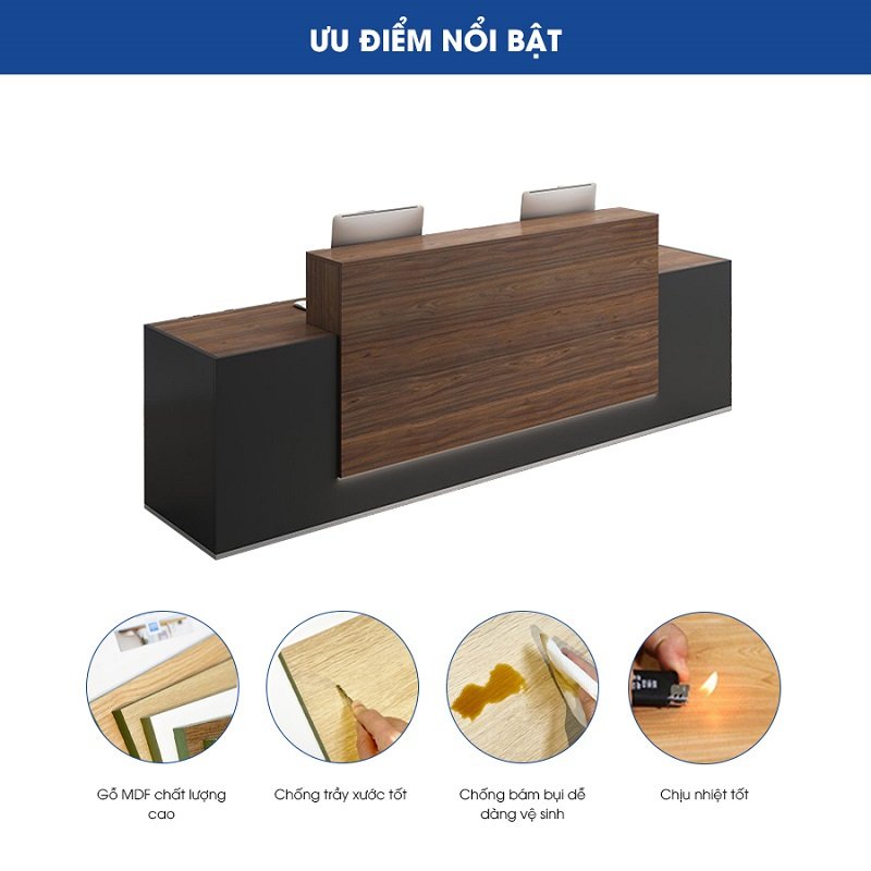 Quầy lễ tân sảnh văn phòng QLT05-D