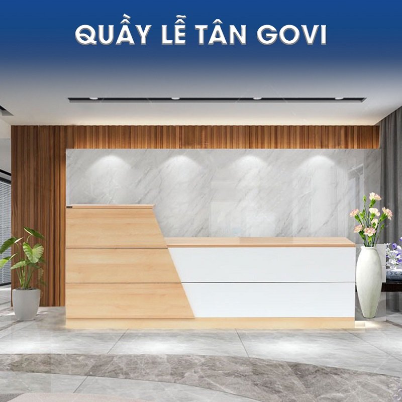 Quầy lễ tân gỗ MDF QLT07