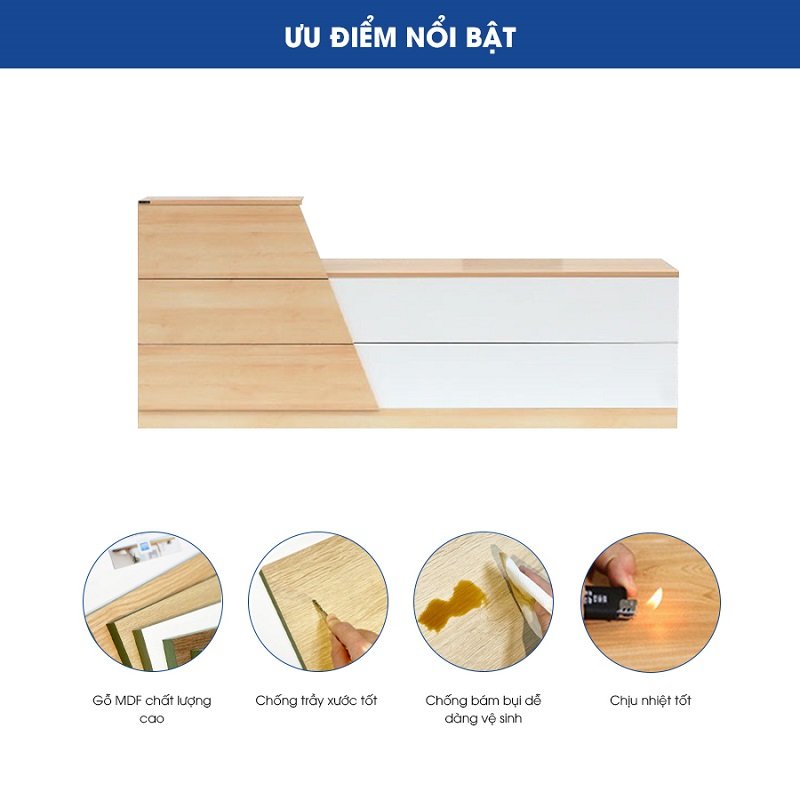Quầy lễ tân gỗ MDF QLT07
