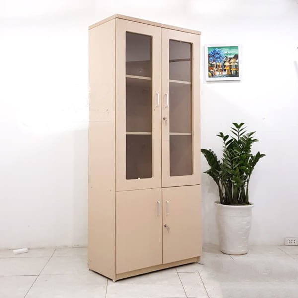 Tủ gỗ tài liệu giá rẻ 2 buồng TTLG-2-383-80