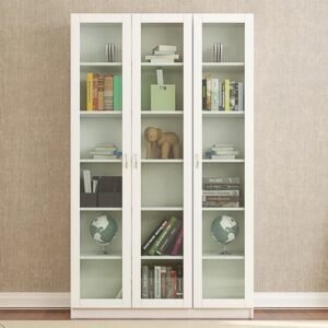 Tủ sách, tài liệu 3 cánh kính dài gỗ mdf - TL 04