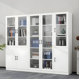 Tủ tài liệu kết hợp kính gỗ hiện đại, sang trọng - TL 06