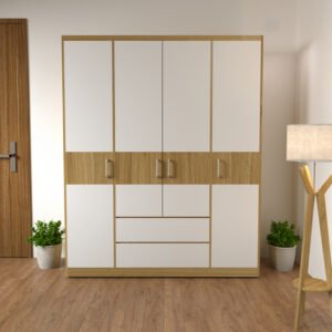 Tủ quần áo 4 cánh vân gỗ giá tốt