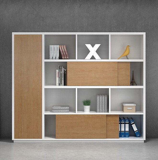 Tủ giám đốc cánh lùa vân gỗ phối trắng -TL 79