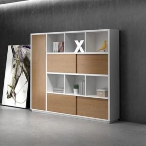 Tủ giám đốc cánh lùa vân gỗ phối trắng -TL 79