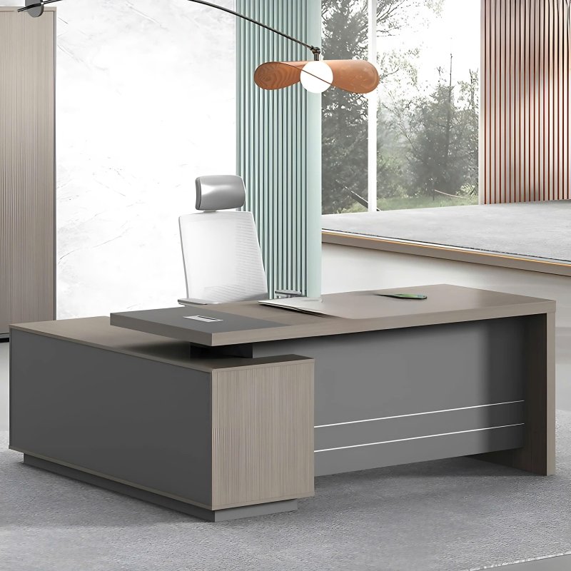 Bàn Giám Đốc Góc L Liền Tủ Thấp - BGĐ12