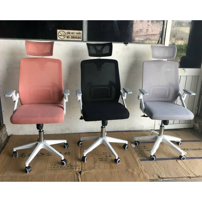 Ghế xoay văn phòng lưới có tựa đầu – linh hoạt & hiện đại