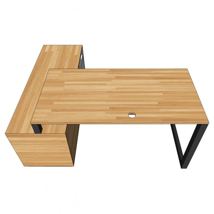 Chân bàn giám đốc sắt tam giác quỳ 2 chạm đất 2 gác tủ 80x160cm