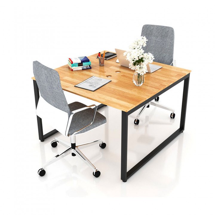 Chân bàn nhân viên 1200x1200mm sắt 25x50 lắp ráp ngàm