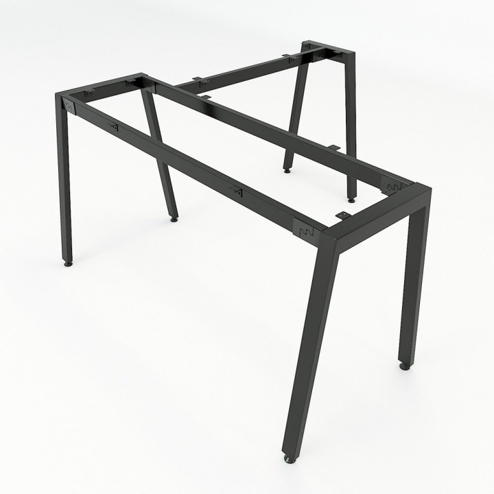 Chân bàn chữ L 140x150cm hệ Aton Concept lắp ráp