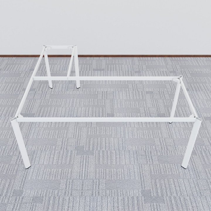 Chân bàn chữ L 180x160cm hệ Oval Concept lắp ráp
