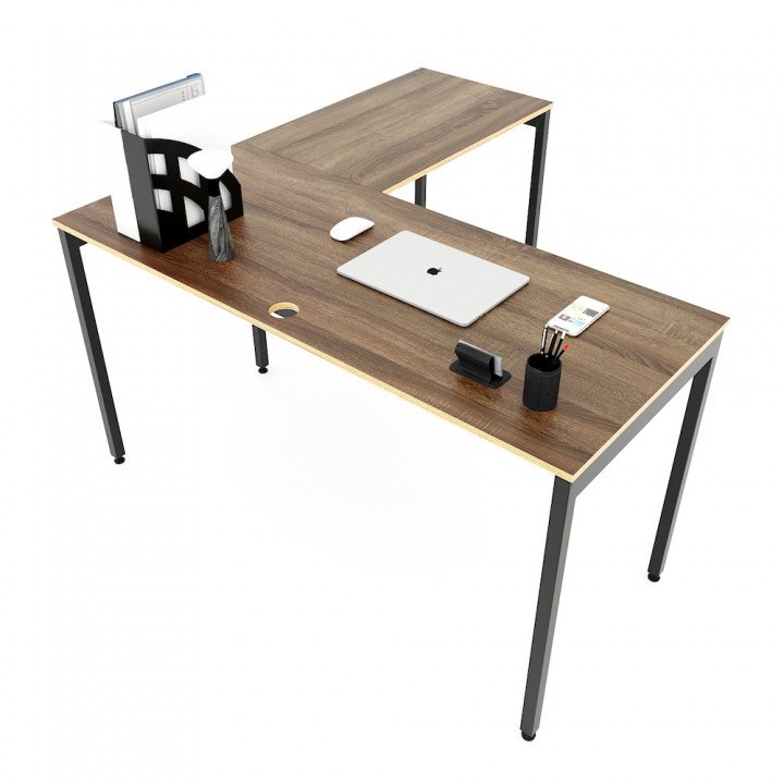 Chân sắt lắp ráp bàn chữ L 140x140cm hệ Slean