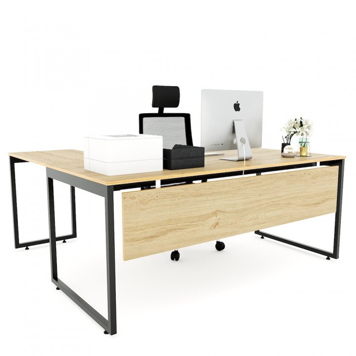 Chân sắt lắp ráp bàn chữ L 180x160cm hệ Slean
